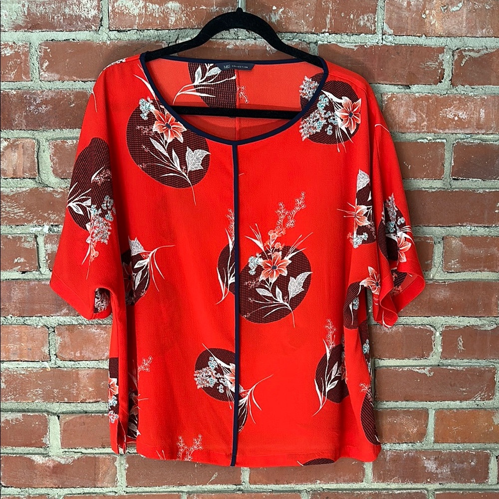 Floral Red Women's Top